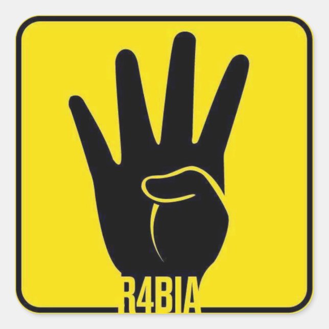R4BIA, free Egypt, Stop Killing Innocents Square Sticker (Front)