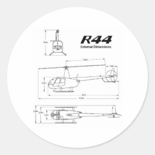 R-44 Robinson Classic Round Sticker