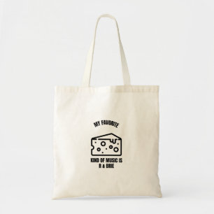 R and brie favourite music funny cheese pun jokes. tote bag