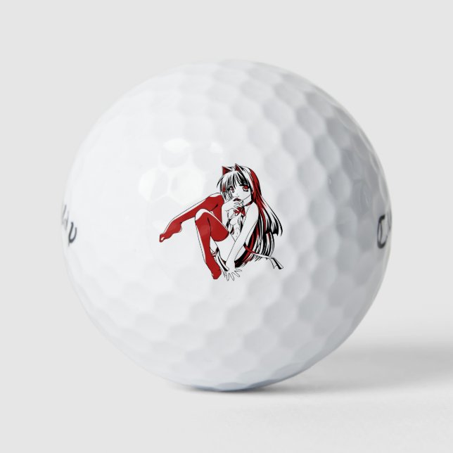 R & B Manga, Neko Catgirl Furry Loli Anime Golf Balls (Front)
