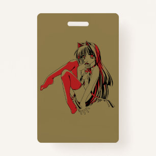 R & B Manga, Neko Catgirl Furry Loli Anime ID Badge