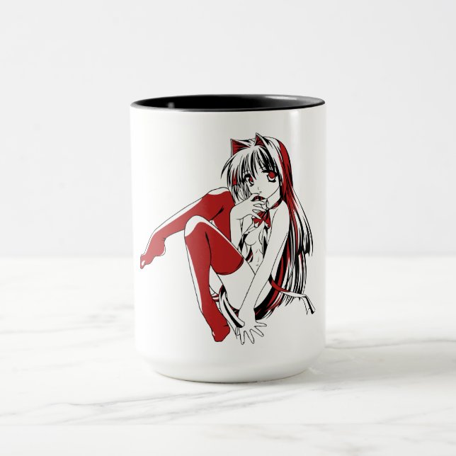 R & B Manga, Neko Catgirl Furry Loli Anime Mug (Center)