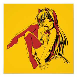 R & B Manga, Neko Catgirl Furry Loli Anime Photo Print