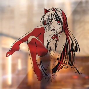 R & B Manga, Neko Catgirl Furry Loli Anime Window Cling