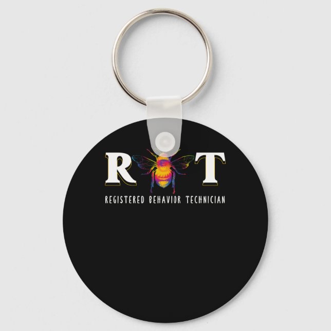 R Bee T RBT Registered Behaviour Technician Key Ring (Front)