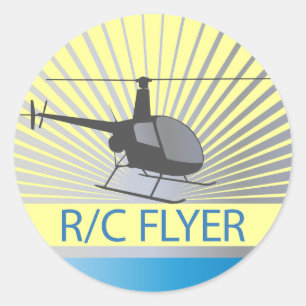 R-C Flyer Copter Classic Round Sticker