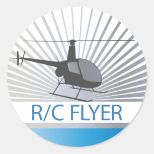 R-C Flyer Copter Classic Round Sticker