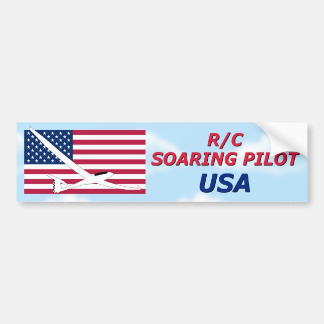 R/C SOARING PILOT - USA  AMERICA BUMPER STICKER (Front)