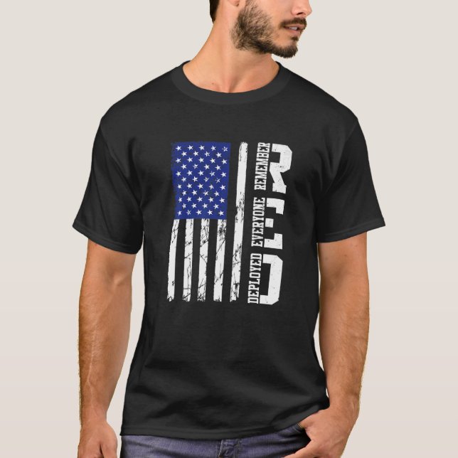 R E D Friday Distressed US Flag Remember Everyone  T-Shirt (Front)