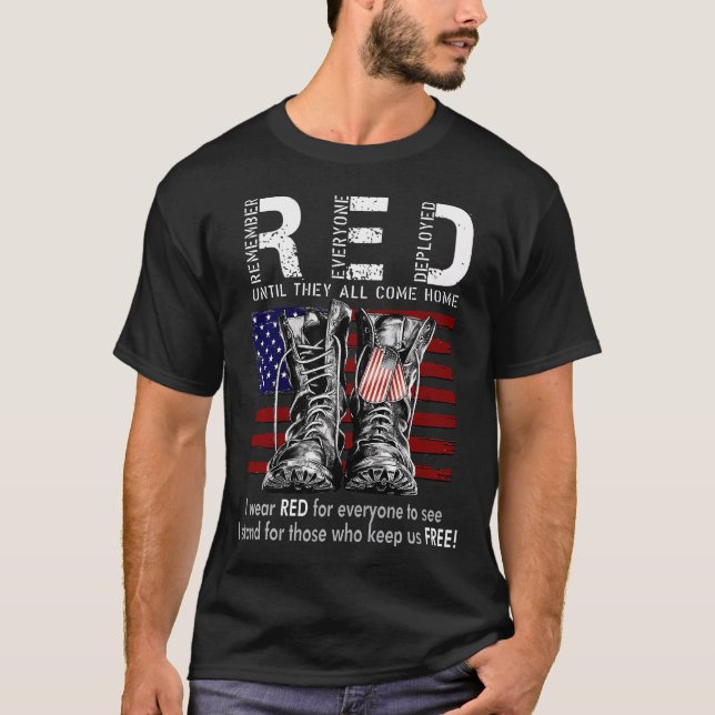 R.E.D Friday Military Remember Everyone Deployed T-Shirt (Front)