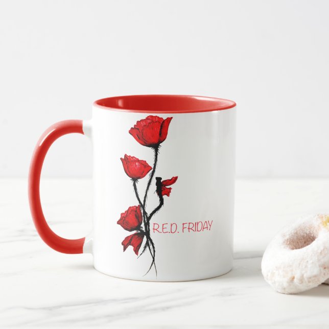 R.E.D. Friday - Remember Everyone Deployed Mug (With Donut)