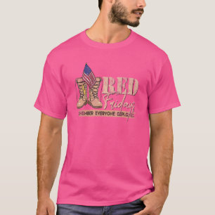 R E D Friday Remember Everyone Deployed Retro US T-Shirt