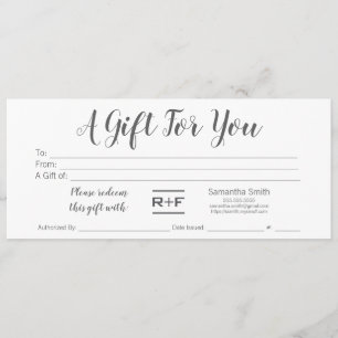 R+F Gift Certificate Invitation
