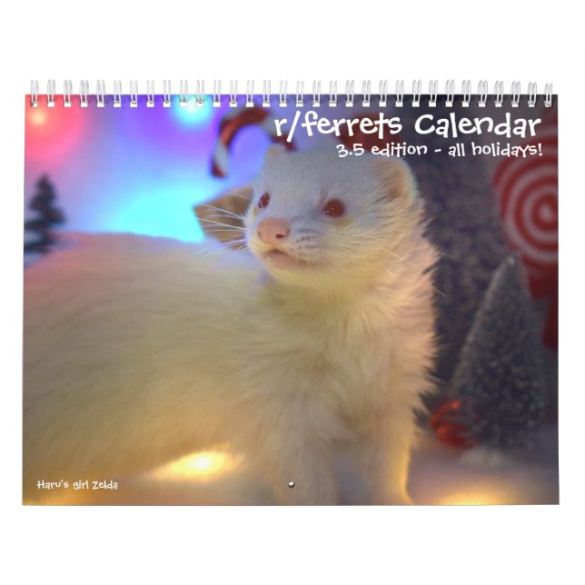 r/ferrets Calendar 3.5 Edition (2025) All Holidays (Cover)