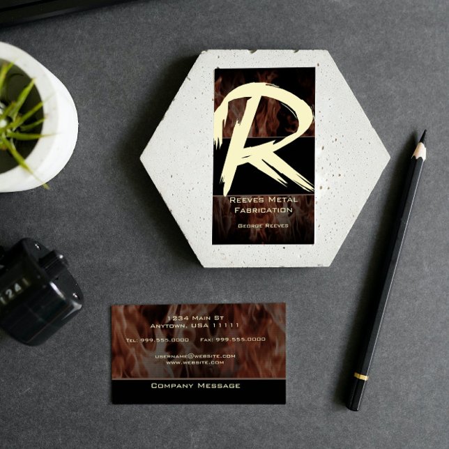 R Flame Monogram Business Card (R Flame Monogram Business Card)