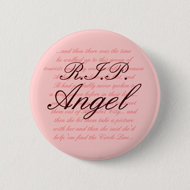 R.I.P. Angel 6 Cm Round Badge (Front)