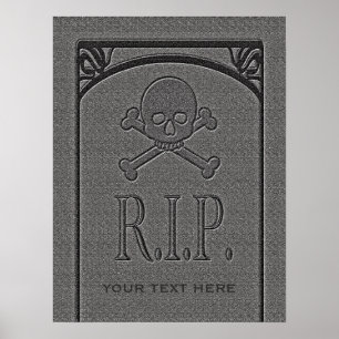 R.I.P. Custom Name Gravestone Halloween Props Poster