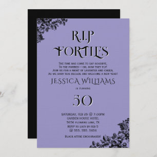 R.I.P. Forties, Gothic 50th Birthday  Invitation