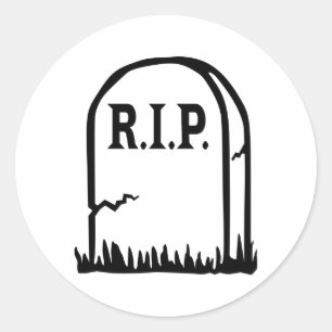 R.I.P. - Gravestone Classic Round Sticker