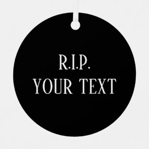 R.I.P. Rest In Peace round black photo ornament