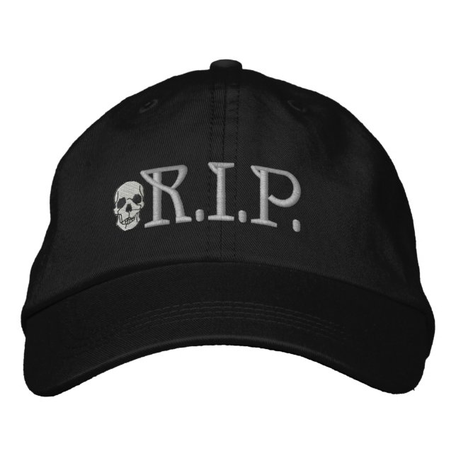 R.I.P. Skull Embroidered Hat (Front)