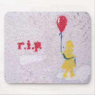 r.i.p. stencil : girl with the red balloon mouse mat