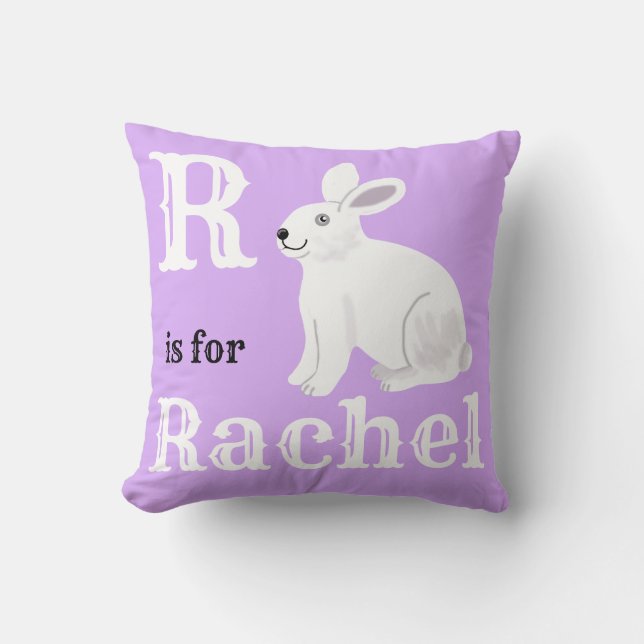 R is for Rachel baby girl  Throw Pillow (Front)