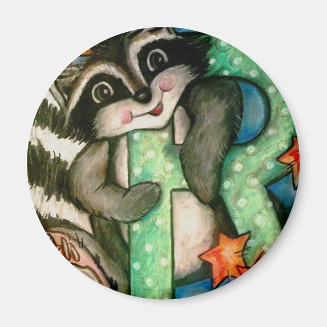 R is for Racoon Magnet (Front)