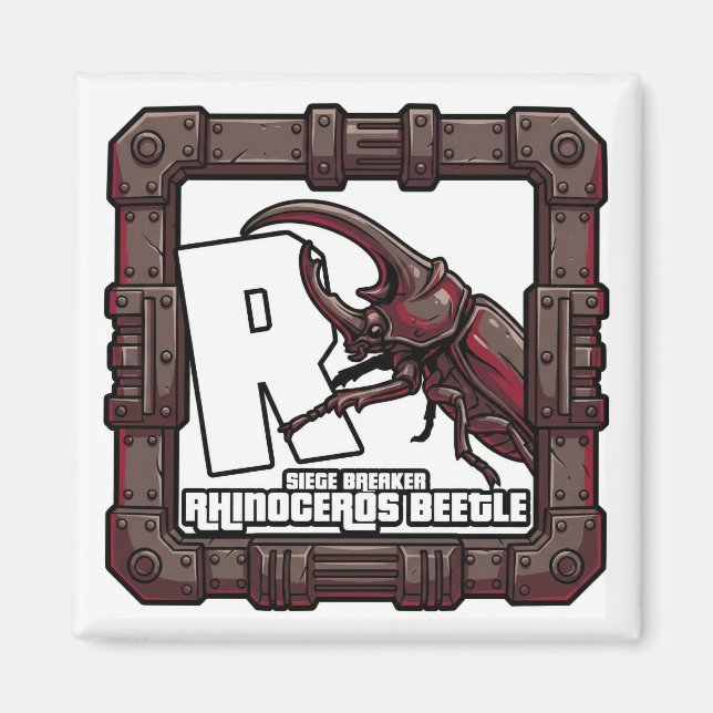 R is for Rhinoceros Beetle – GTA Style ABC Learnin Magnet (Front)