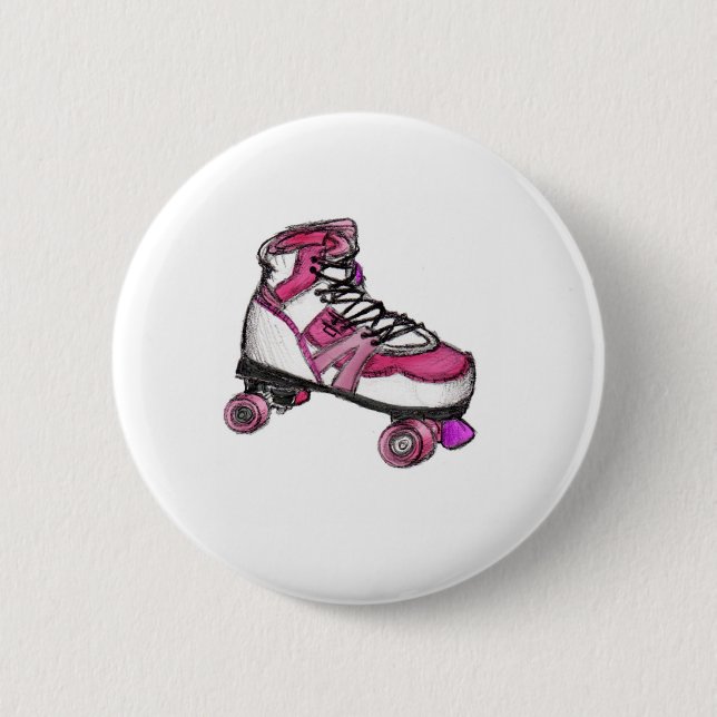 R is for Rollerskate 6 Cm Round Badge (Front)