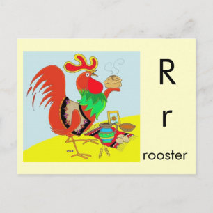 R is for Rooster Postcard