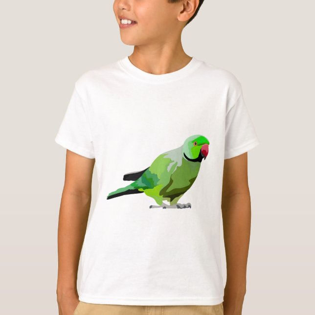 R is for Rose Ringed Parakeet T-Shirt (Front)