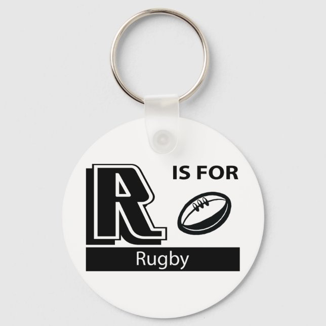 R Is For Rugby Key Ring (Front)