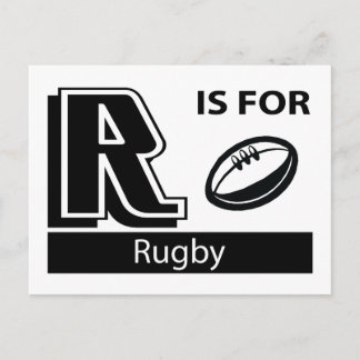 R Is For Rugby Postcard