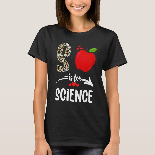 R Is For Science Team Alphabet Leopard Science Tea T-Shirt (Front)