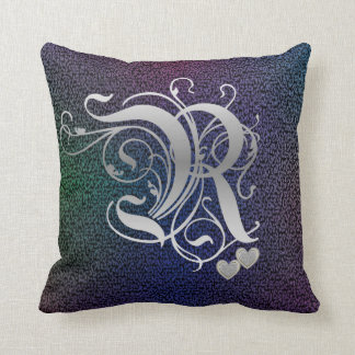 ‘R’ Mediaeval Vines Monogram Throw Pillows