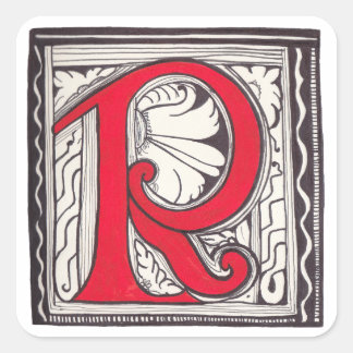 R - MINIATURE SQUARE STICKER
