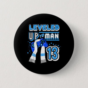 R Mitzvah Leveled Up To Man Gamer 6 Cm Round Badge