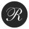 R Monogram Black and White Stickers