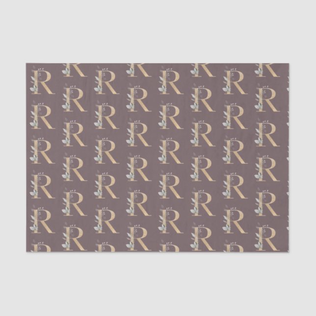 R Monogram Floral Wrapping Paper (Front)