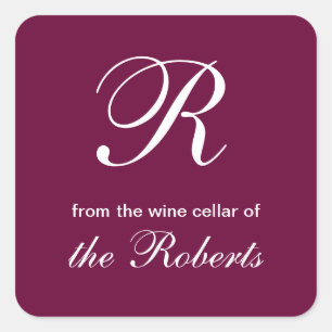 R Monogram From the Wine Cellar of Square Labels