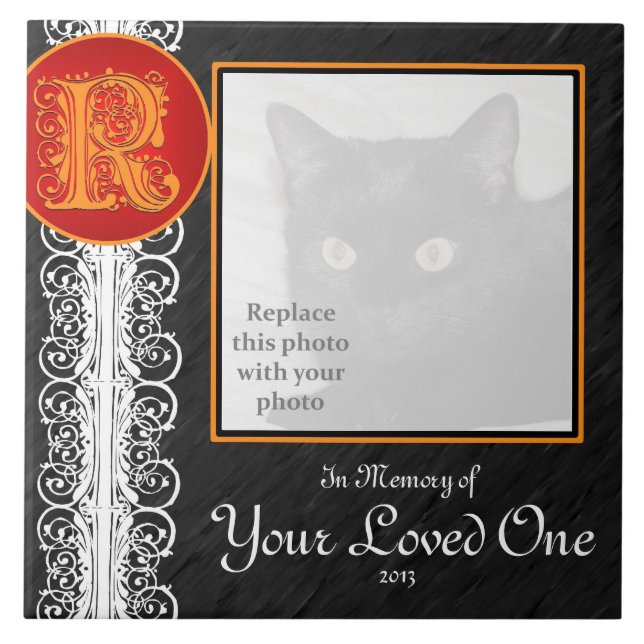 R Monogram "In Memory of Your Loved One" Tile (Front)