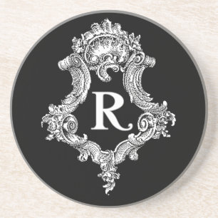 R Monogram Initial Coaster