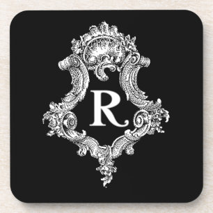R Monogram Initial Coaster