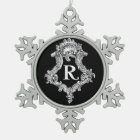 R Monogram Initial Ornament