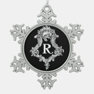 R Monogram Initial Ornament