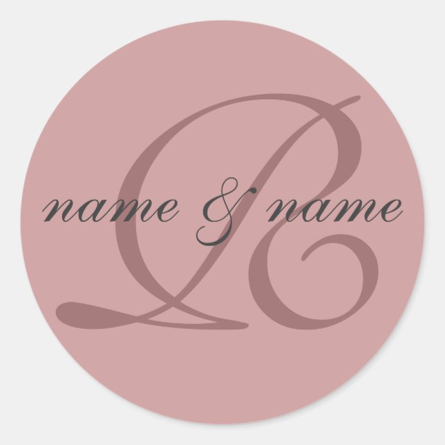 R monogram label - personalise first names (Front)