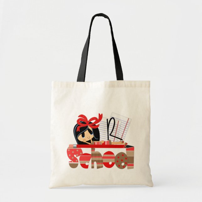 R Monogram School Budget Tote Bag (Front)
