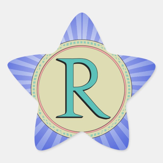 R MONOGRAM STAR STICKER (Front)
