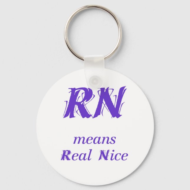 R.N. means real nice (purple) Key Ring (Front)